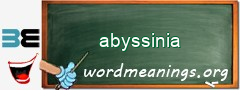 WordMeaning blackboard for abyssinia